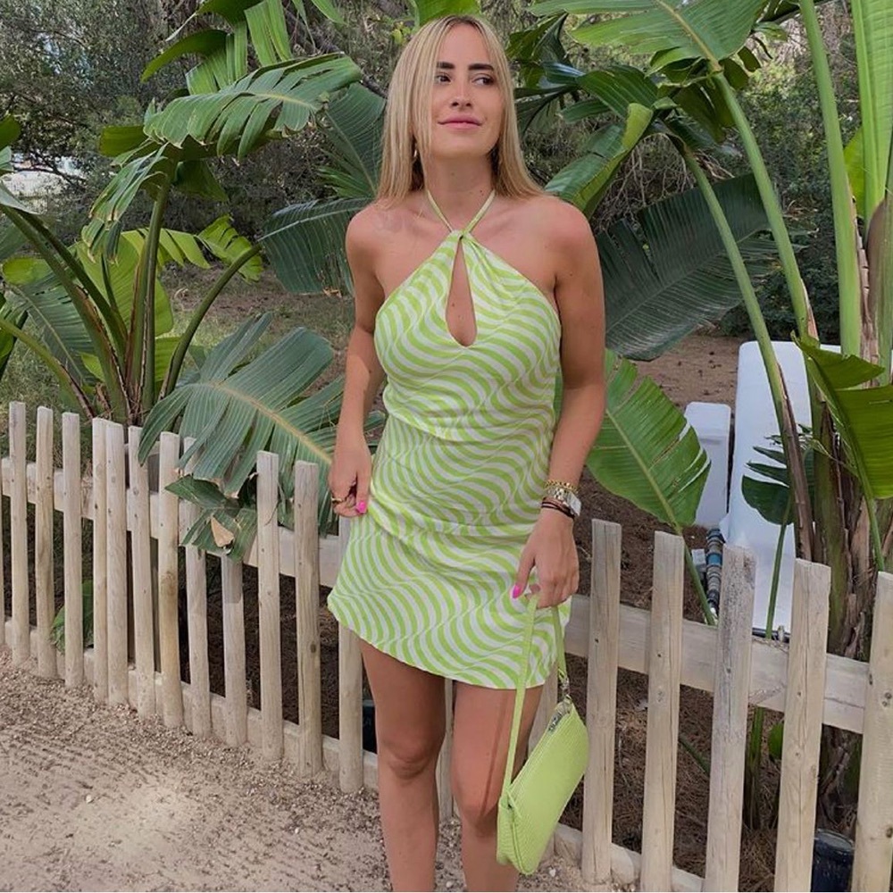 ZARA Satin Effect Halter Mini Dress